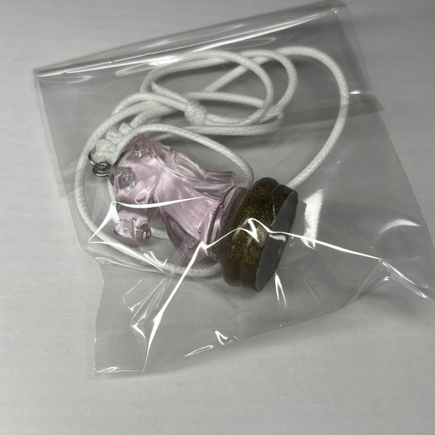 Quality Pink Knight - Handmade Resin Chess Necklace