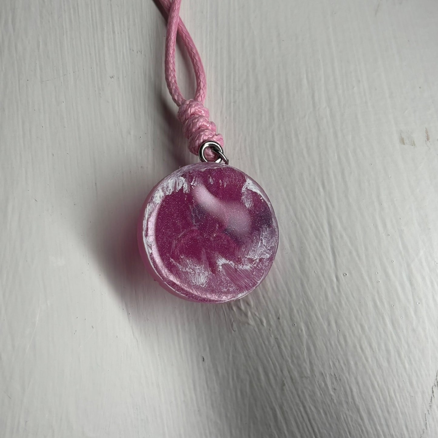 Vibrant Pink Pawn - Handmade Resin Chess Necklace