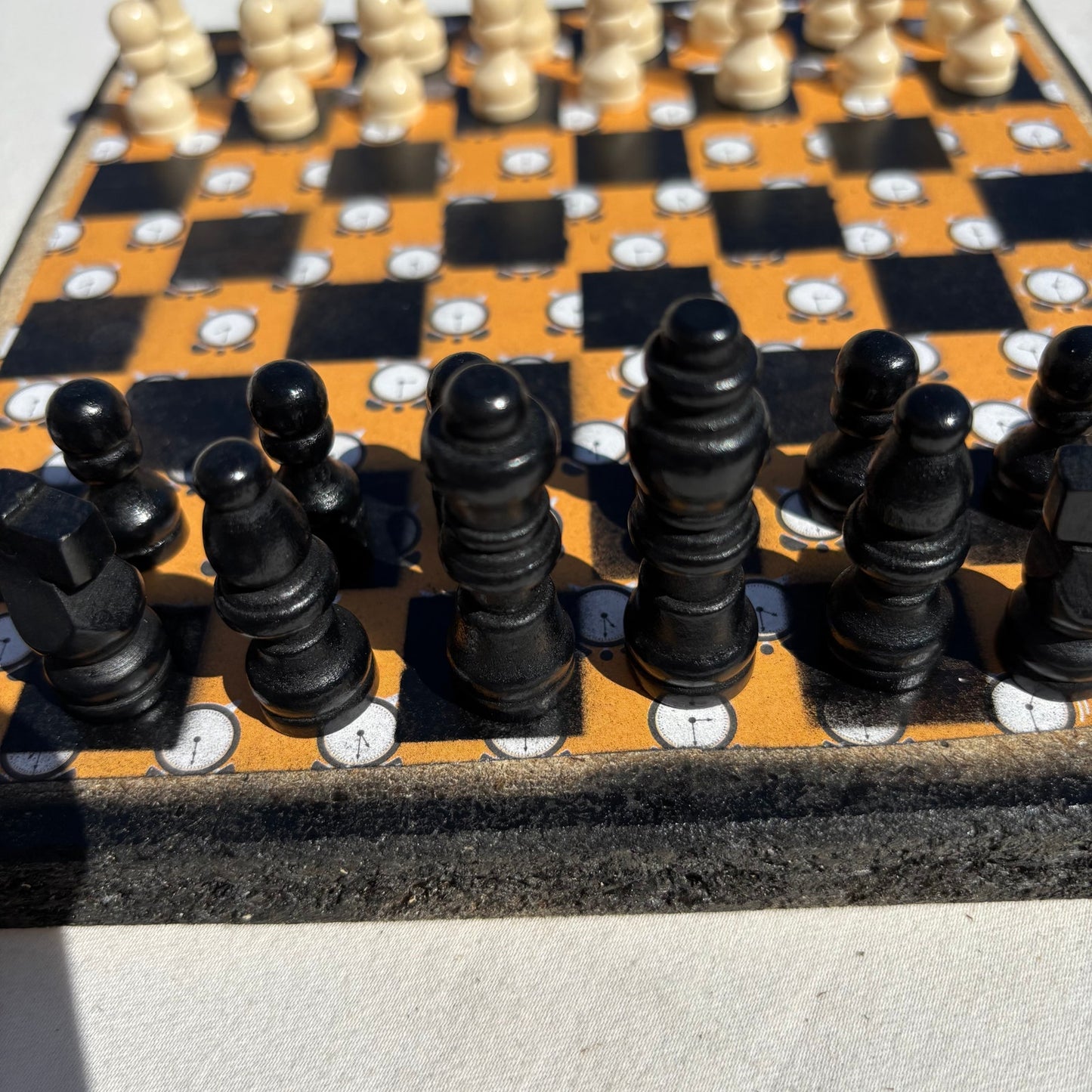 Orange Clocks - Scrapbook Chess Set