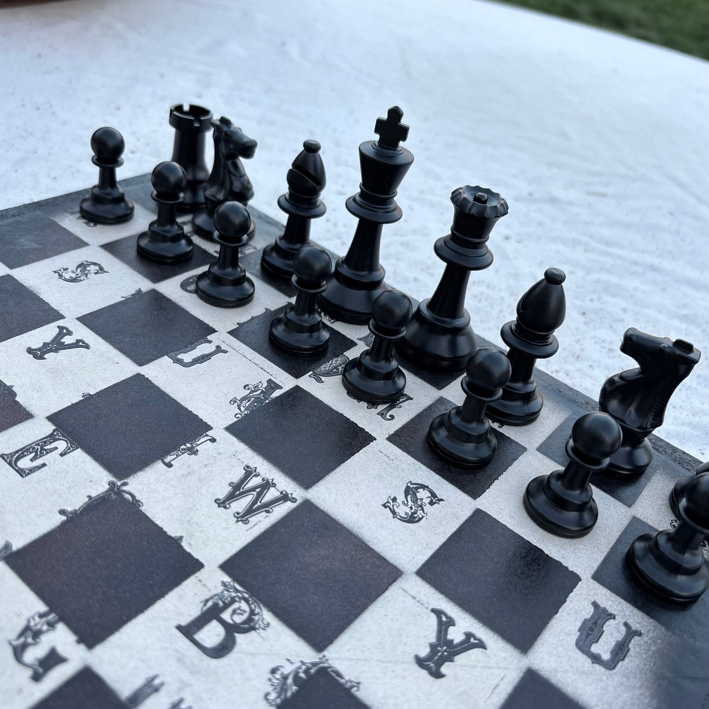 Vintage Letters - Scrapbook Chess Set