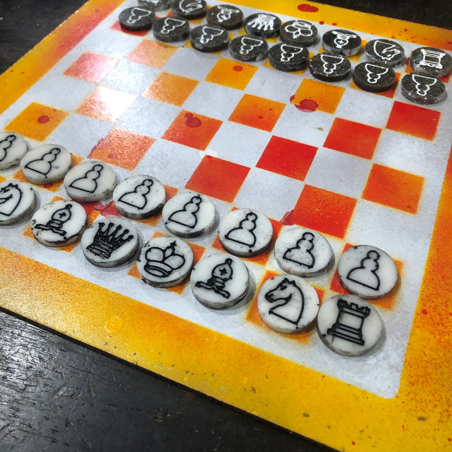 Fire Yellow - Painted Chess Set