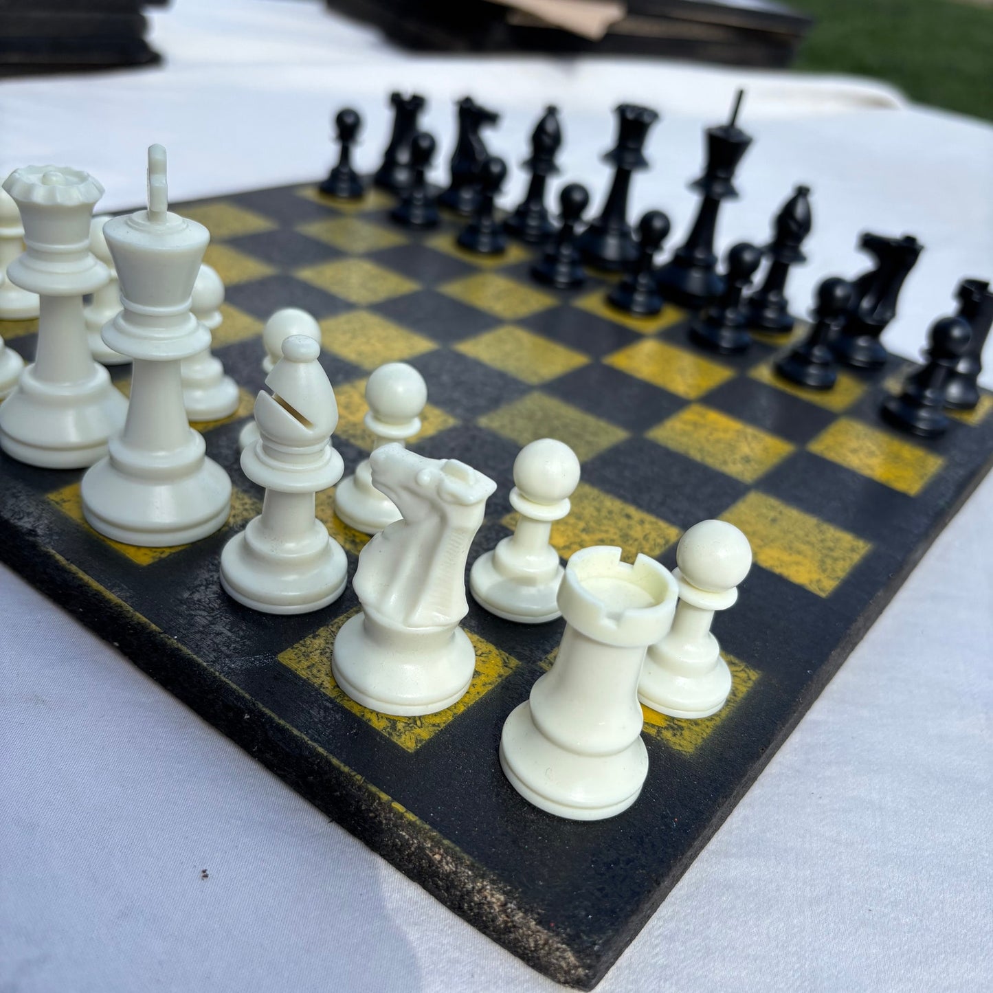 Black & Yellow - Painted Chess Set