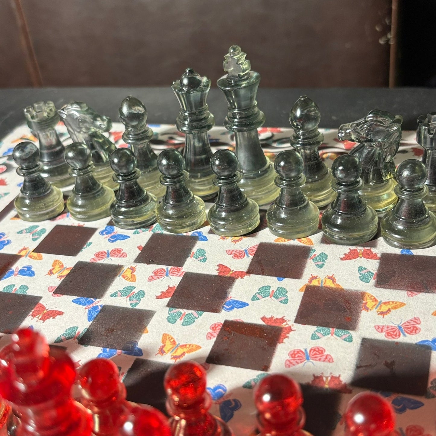 Colorful Butterflies - Scrapbook Chess Set