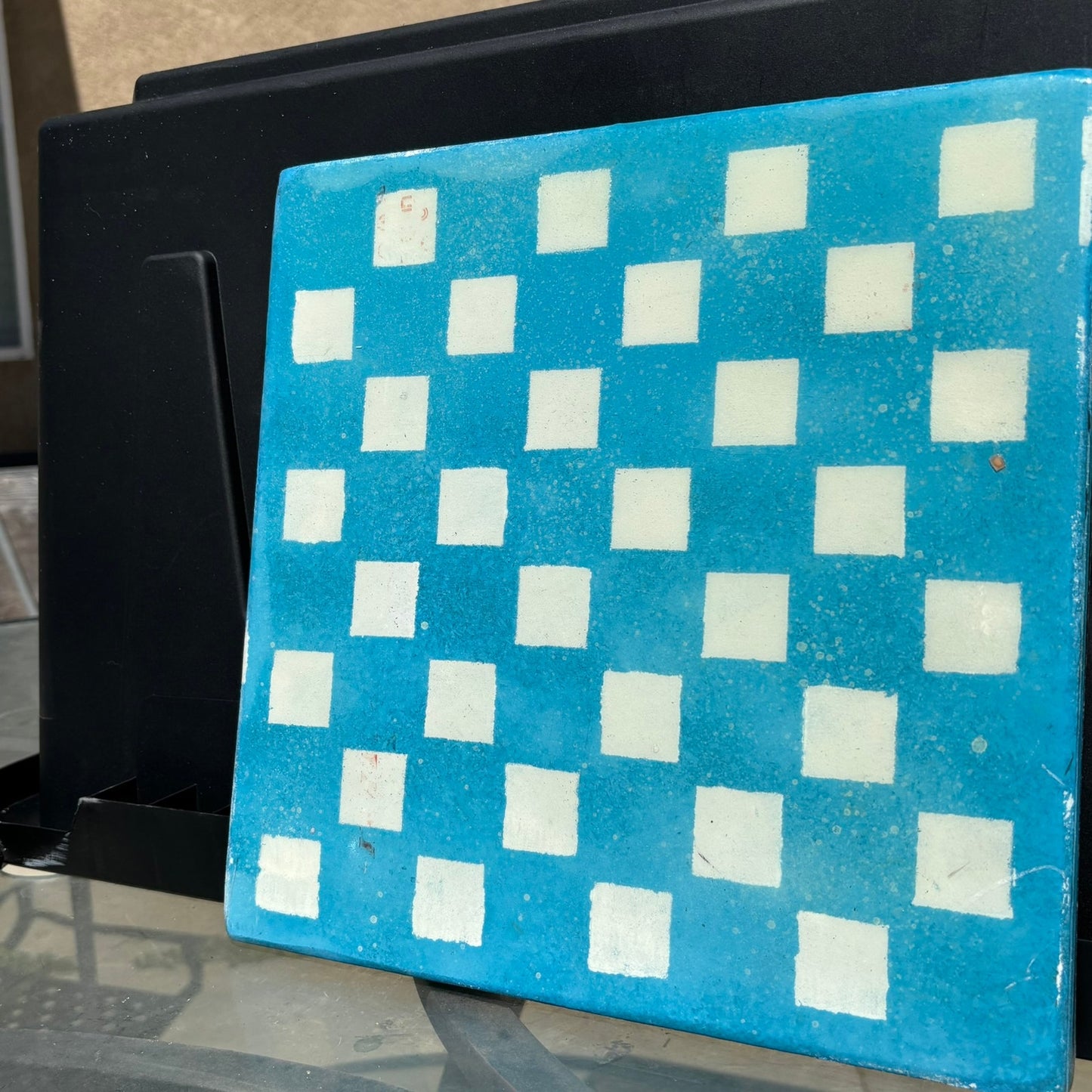 Sky Blue - Resin Coated Chess Board