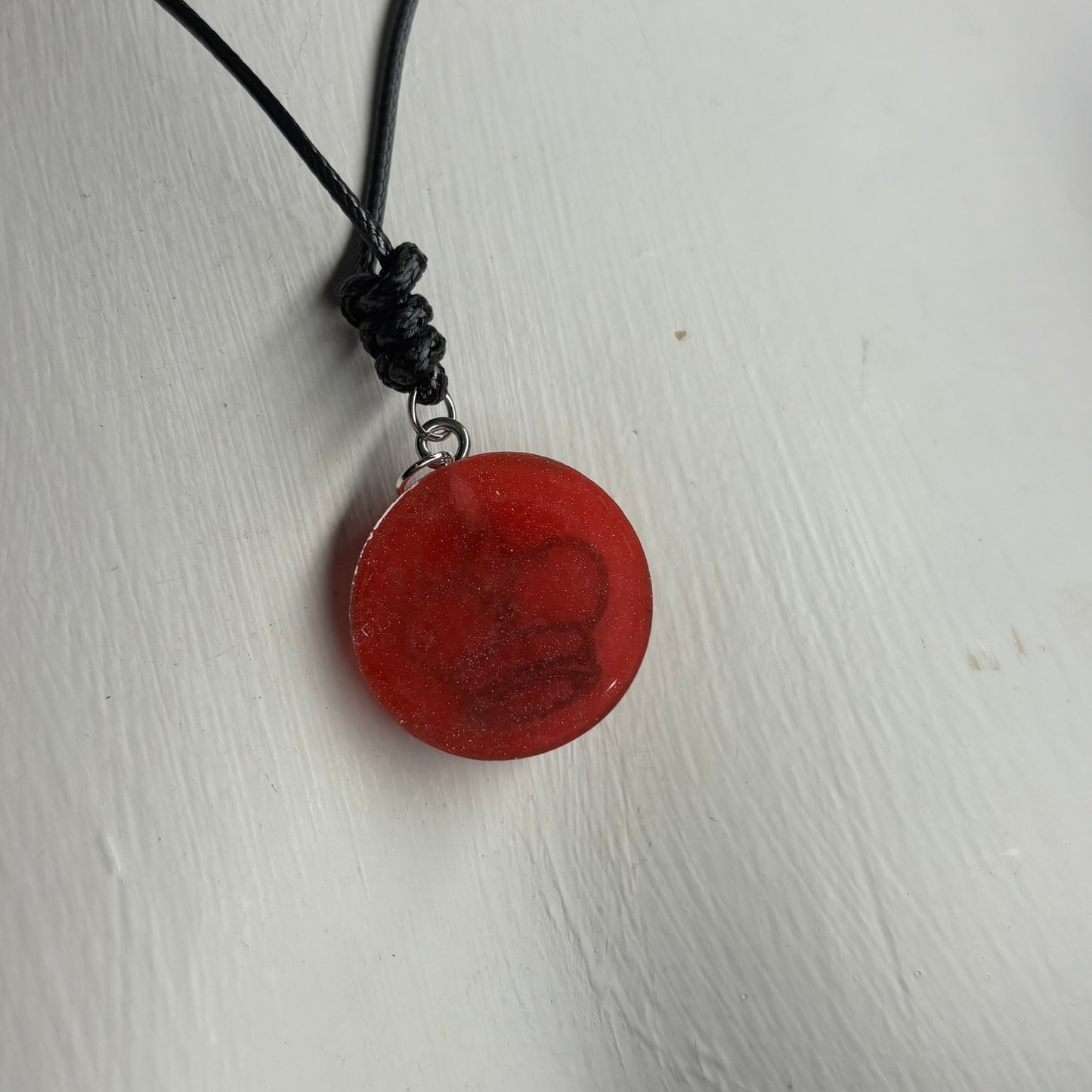 Dark Red King - Handmade Resin Chess Necklace