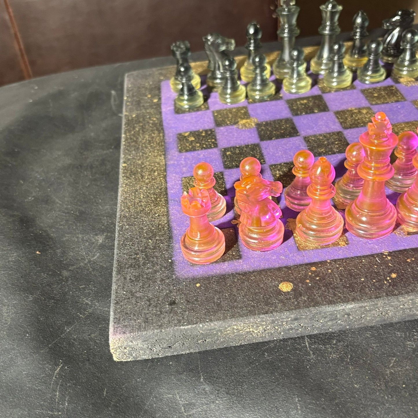 Cosmic Purple & Pink - Painted Chess Set