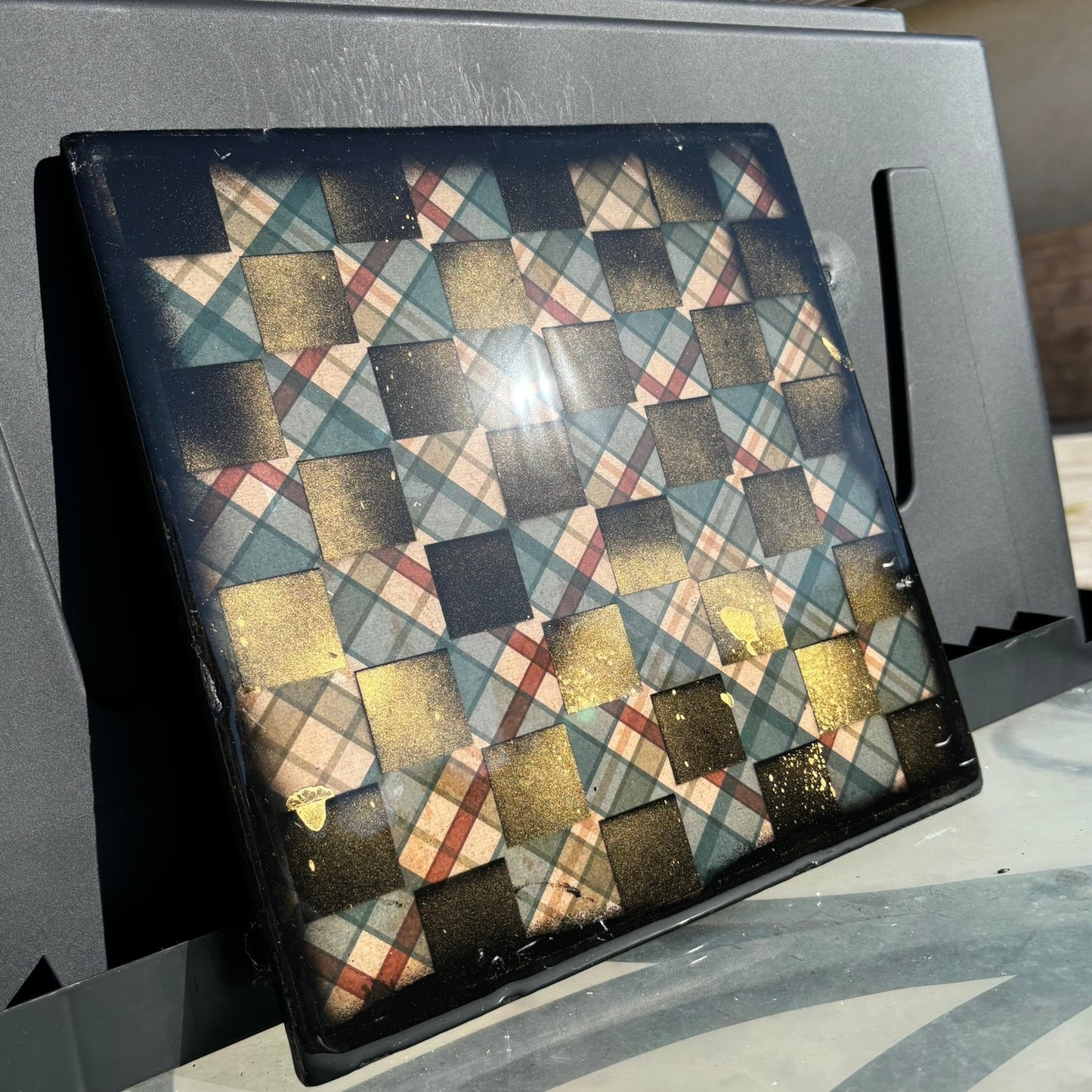 Classic Pattern - Resin Coated Chess Board