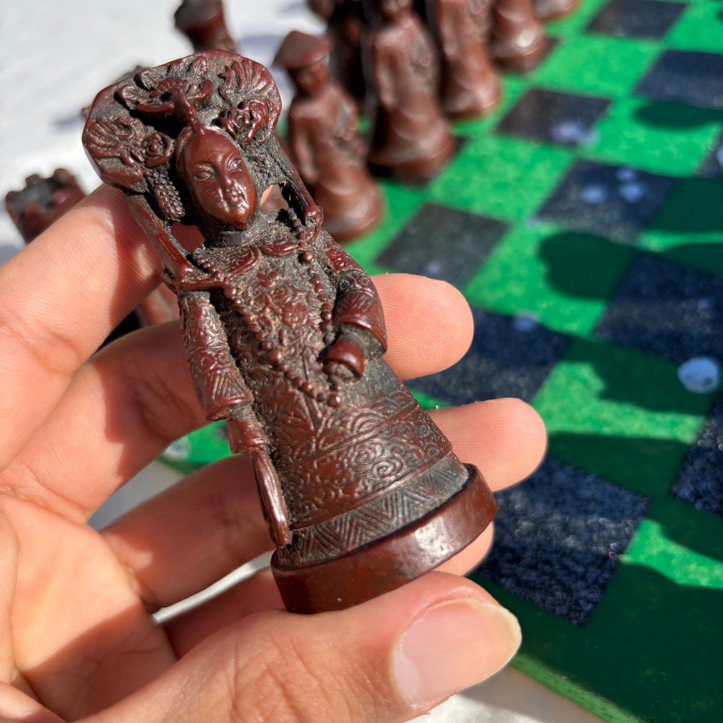 Green Black Chrome Drip - Chinese Edition Chess Set