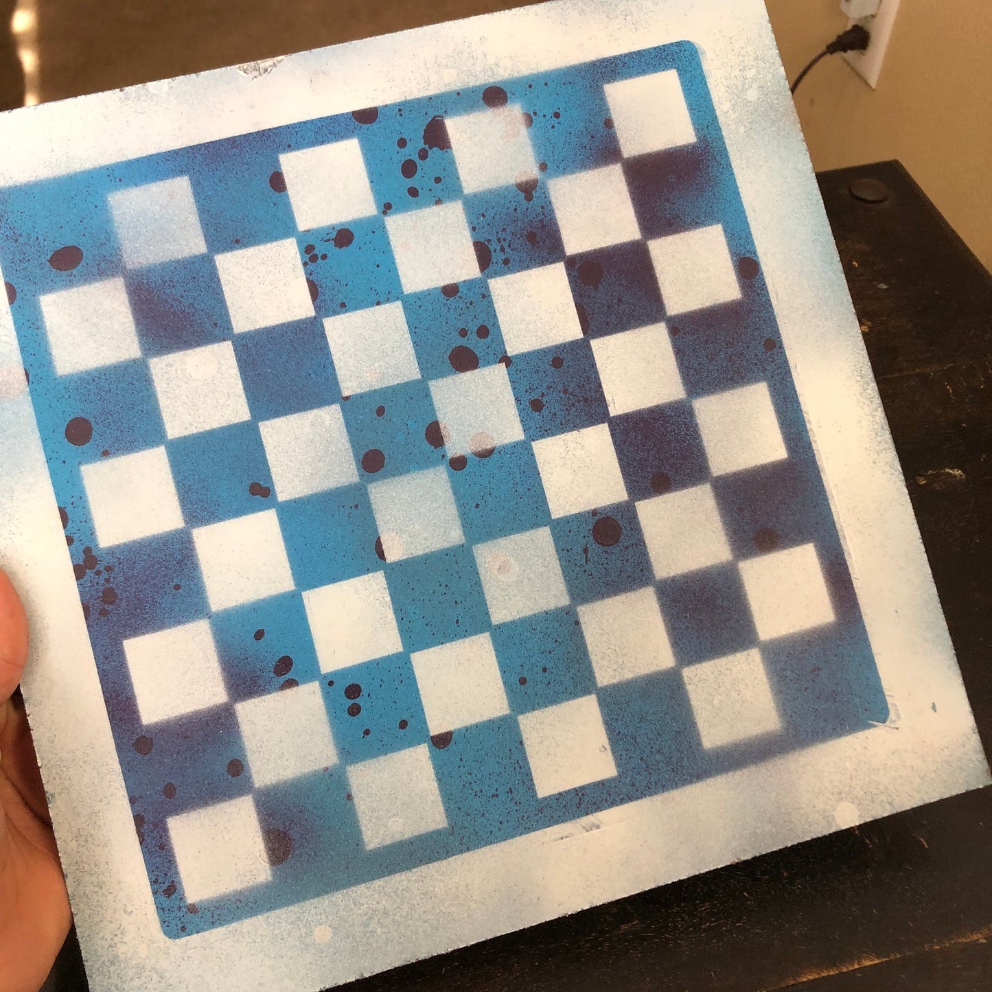 Bubbly Purple & Blue - Painted Chess Set