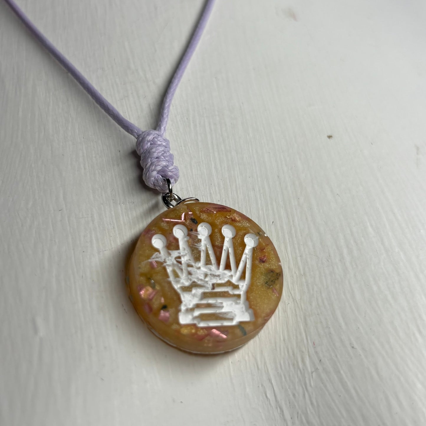 Yellow Queen - Handmade Resin Chess Necklace