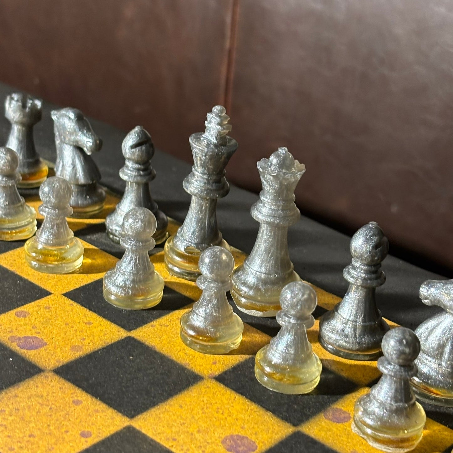 Yellow & Black - Painted Chess Set