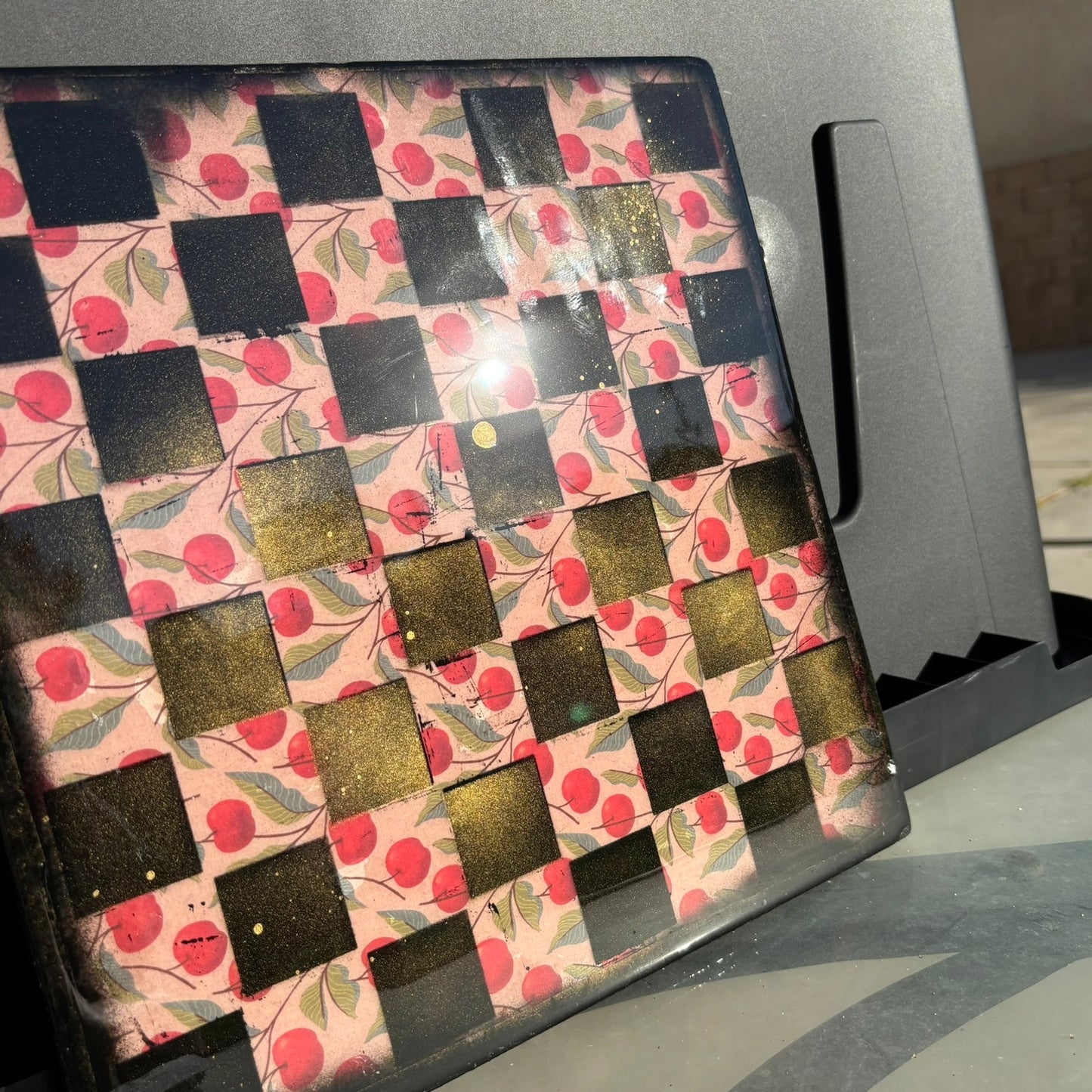 Cherry Gold - Resin Coated Chess Board