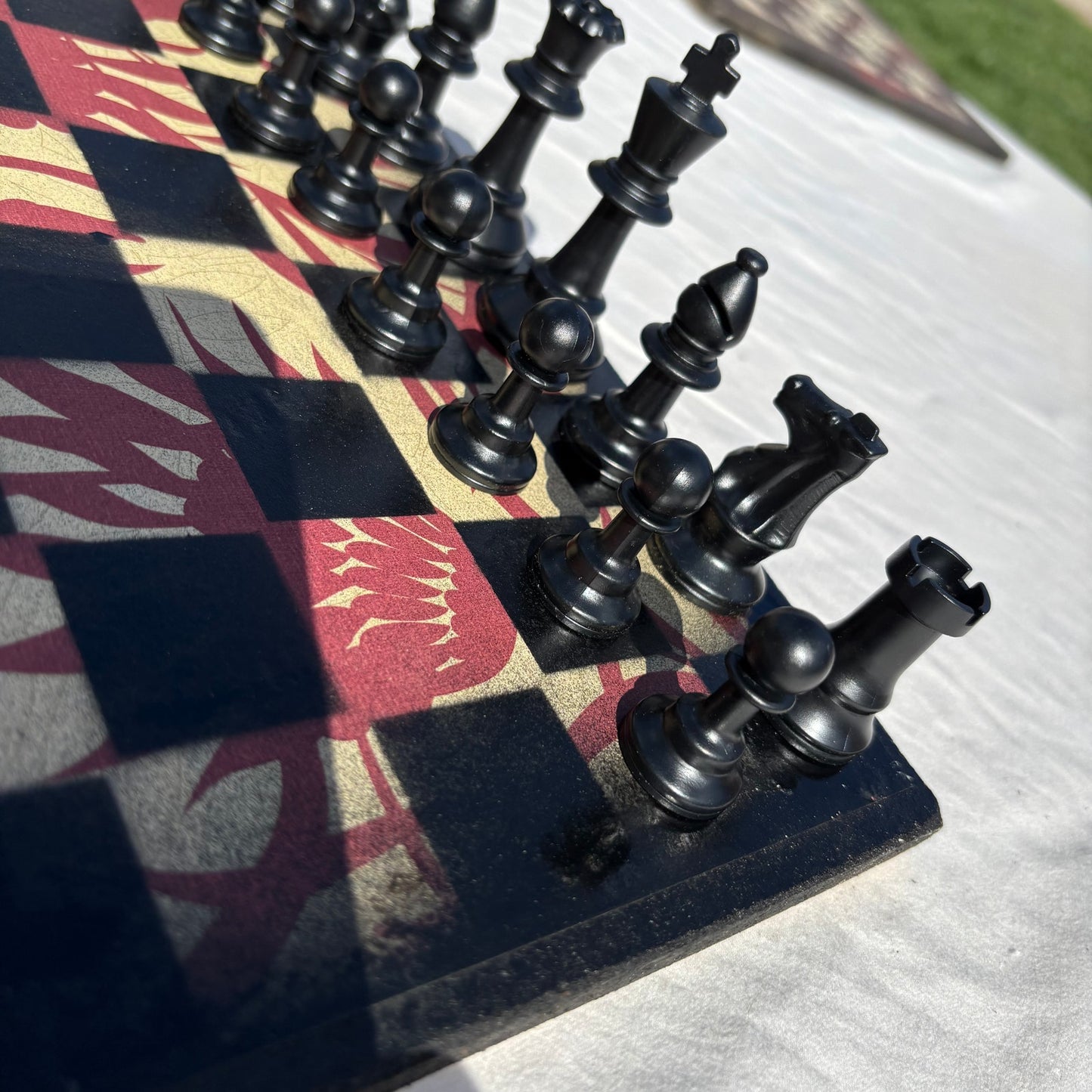 Classic Flower Pattern - Scrapbook Chess Set