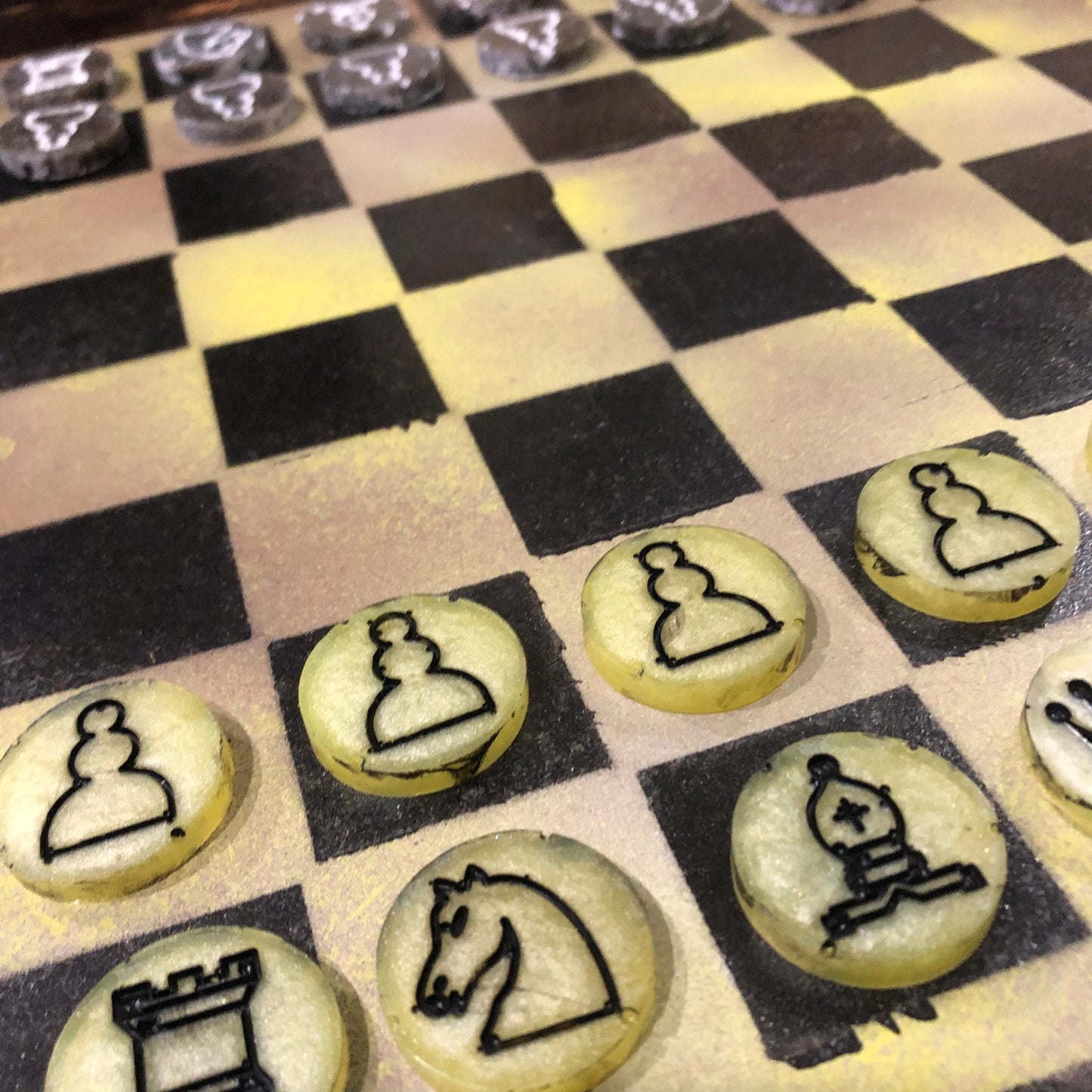 Dirty Green - Painted Chess Set
