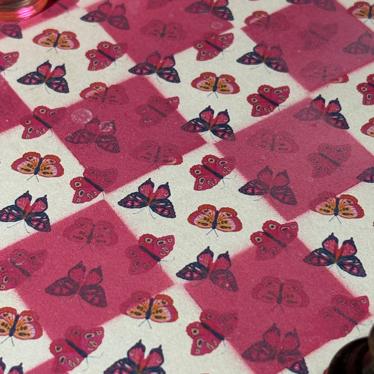 Pink Butterfly - Scrapbook Chess Set