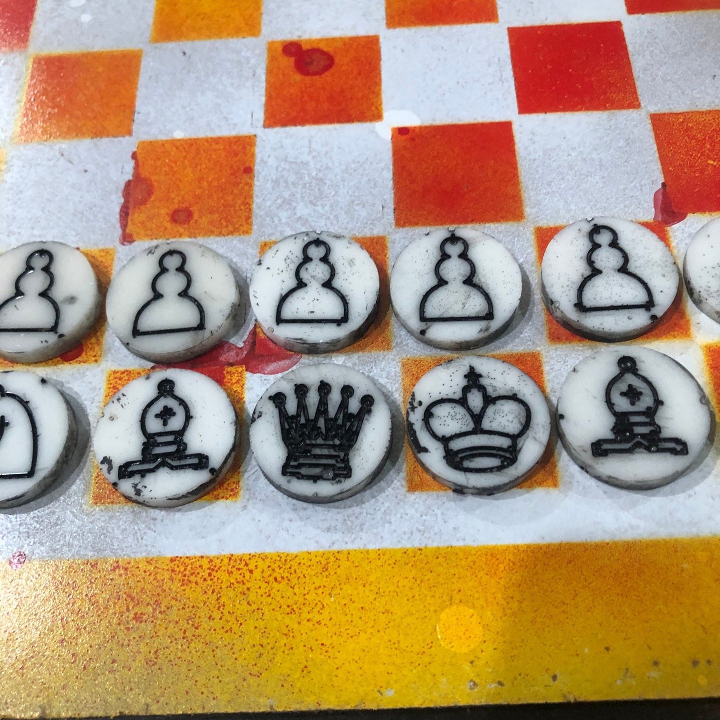 Fire Yellow - Painted Chess Set