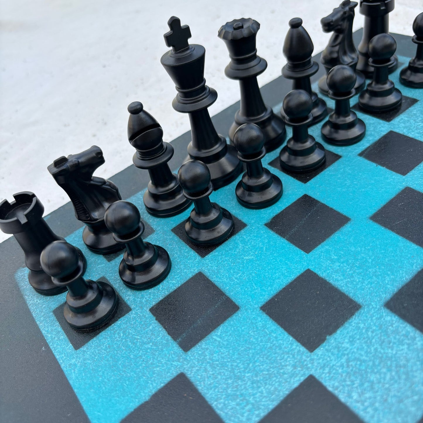 Beautiful Blue - Painted Chess Set