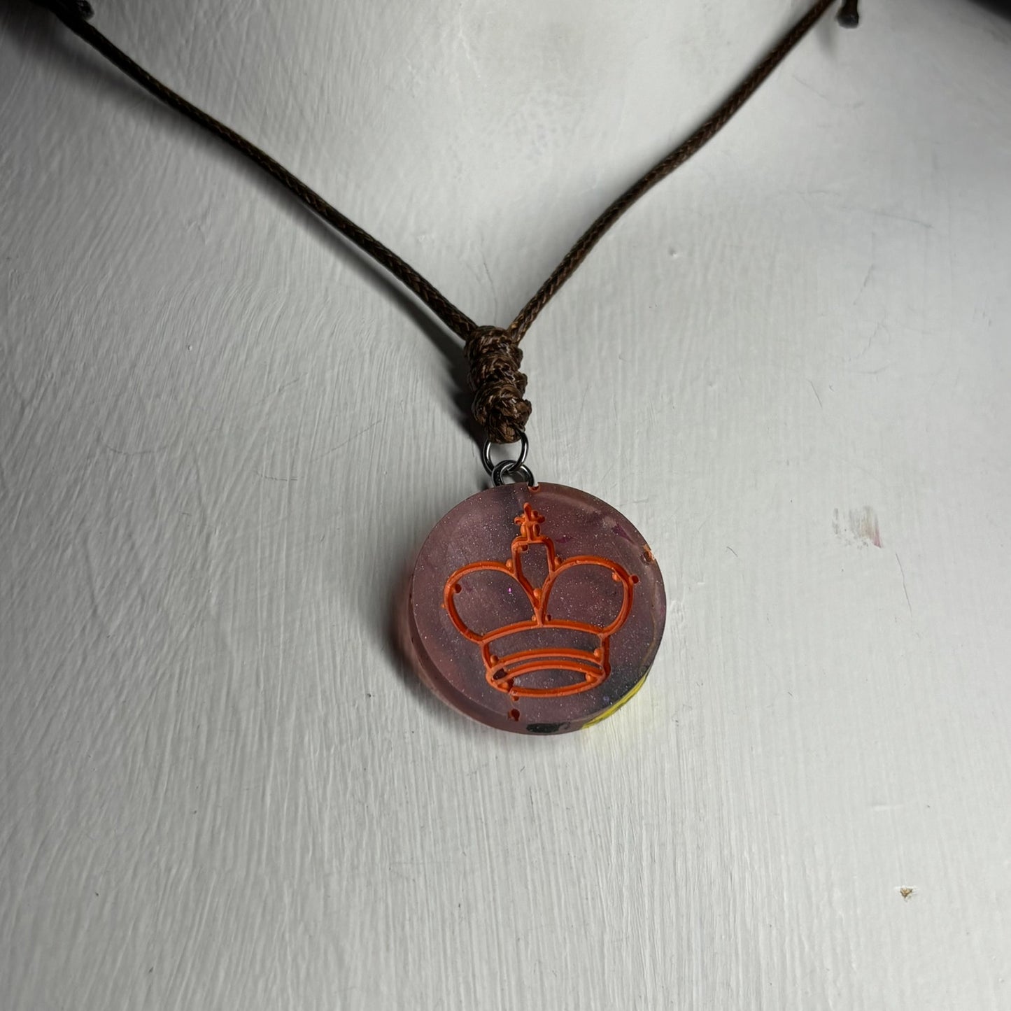 Vortex Violet King - Handmade Resin Chess Necklace