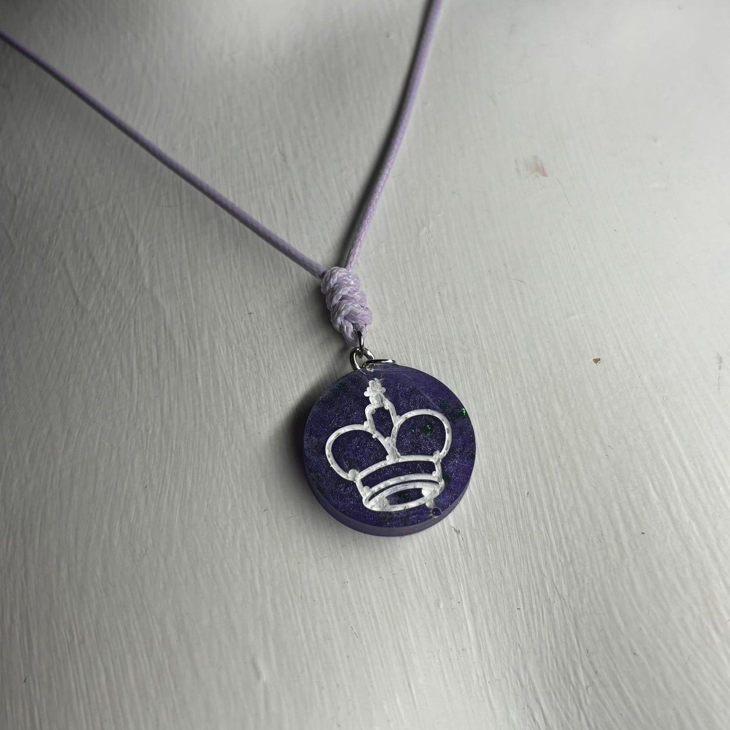 Purple King - Handmade Resin Chess Necklace