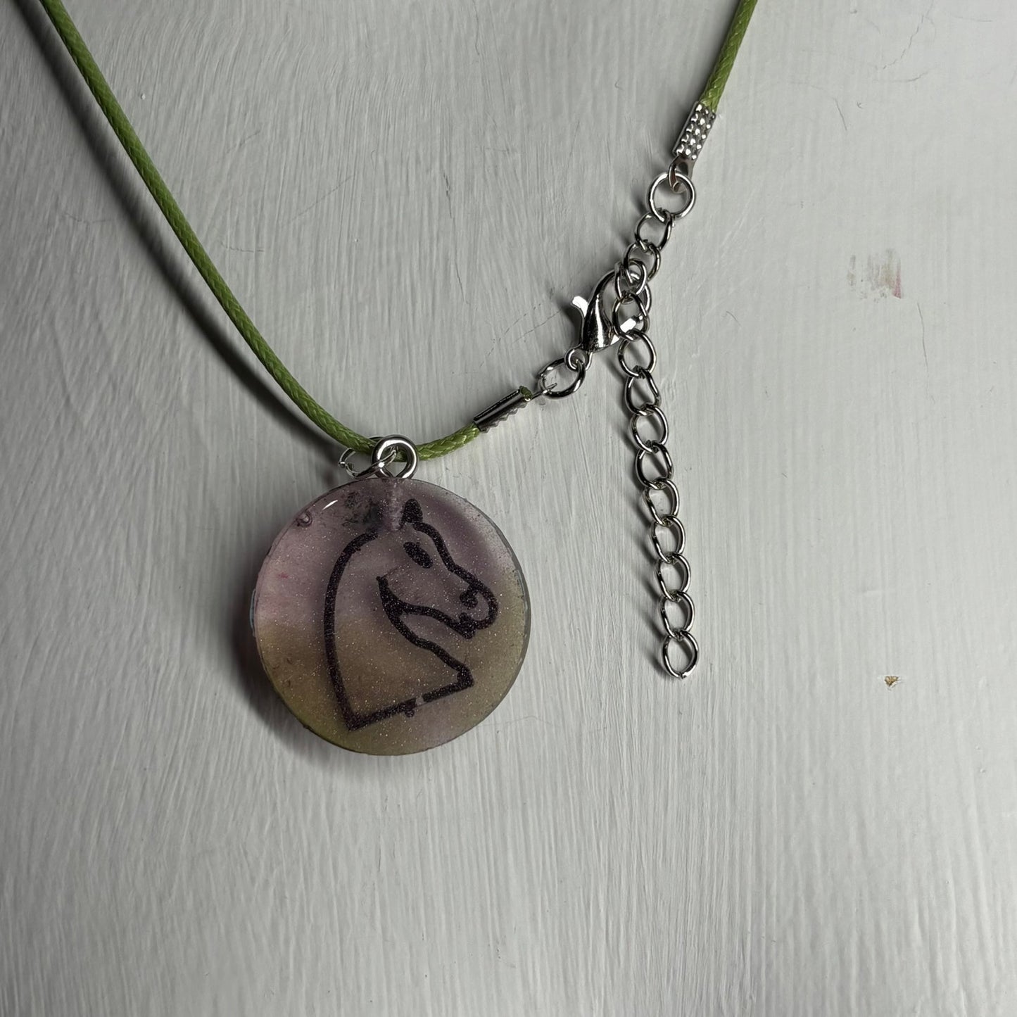 Translucent Knight - Handmade Resin Chess Necklace