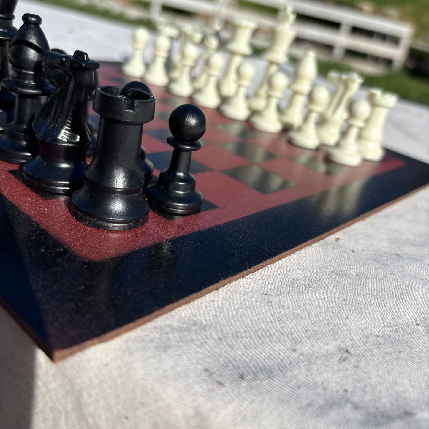 Metallic Red - Painted Chess Set