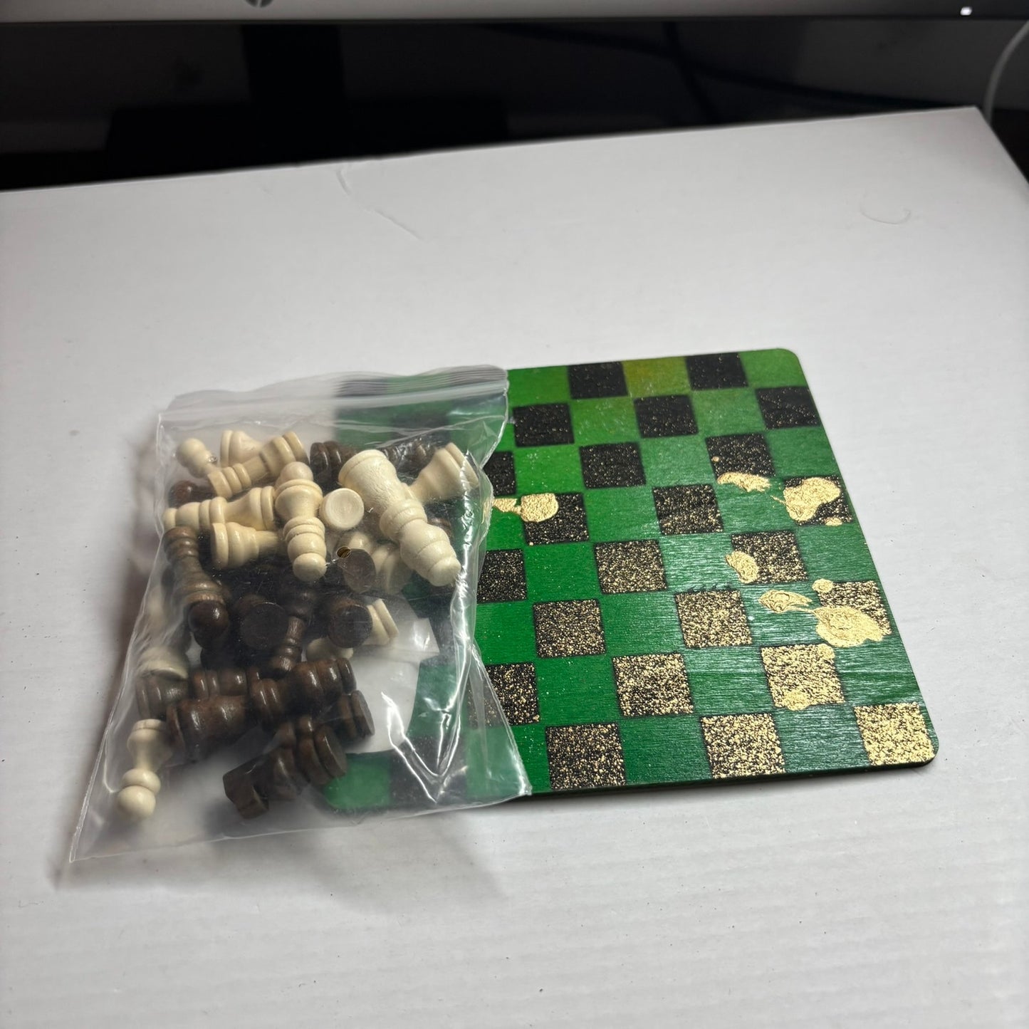 Green & Golden Black - Mini Chess Set