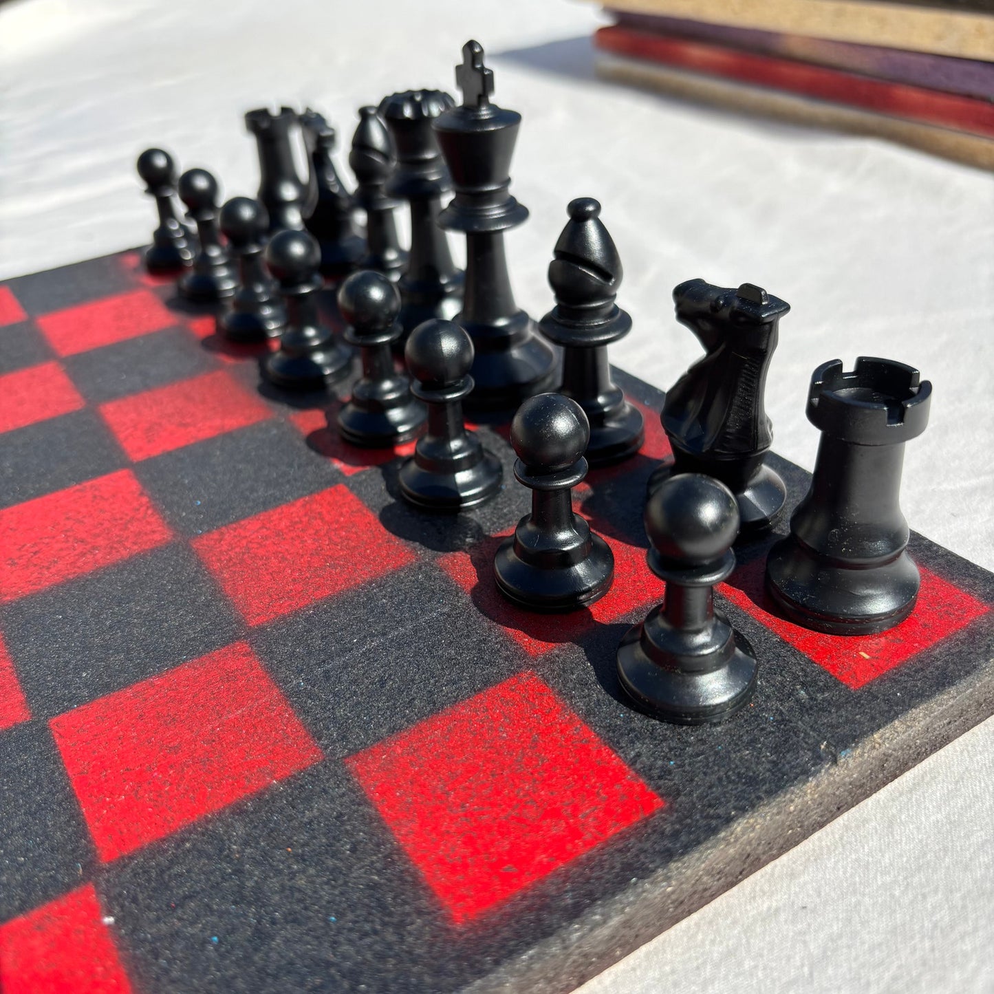 Black & Red - Painted Chess Set