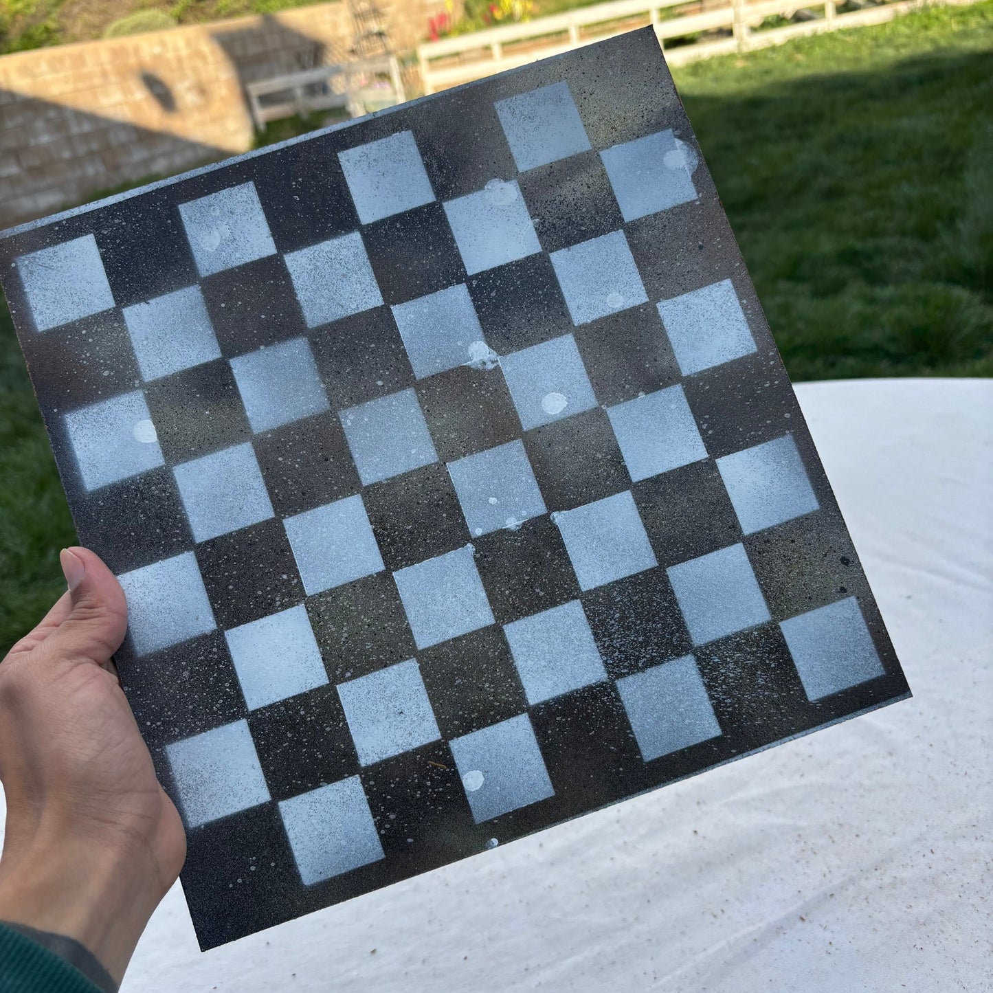 Blackboard Blue - Painted Chess Set