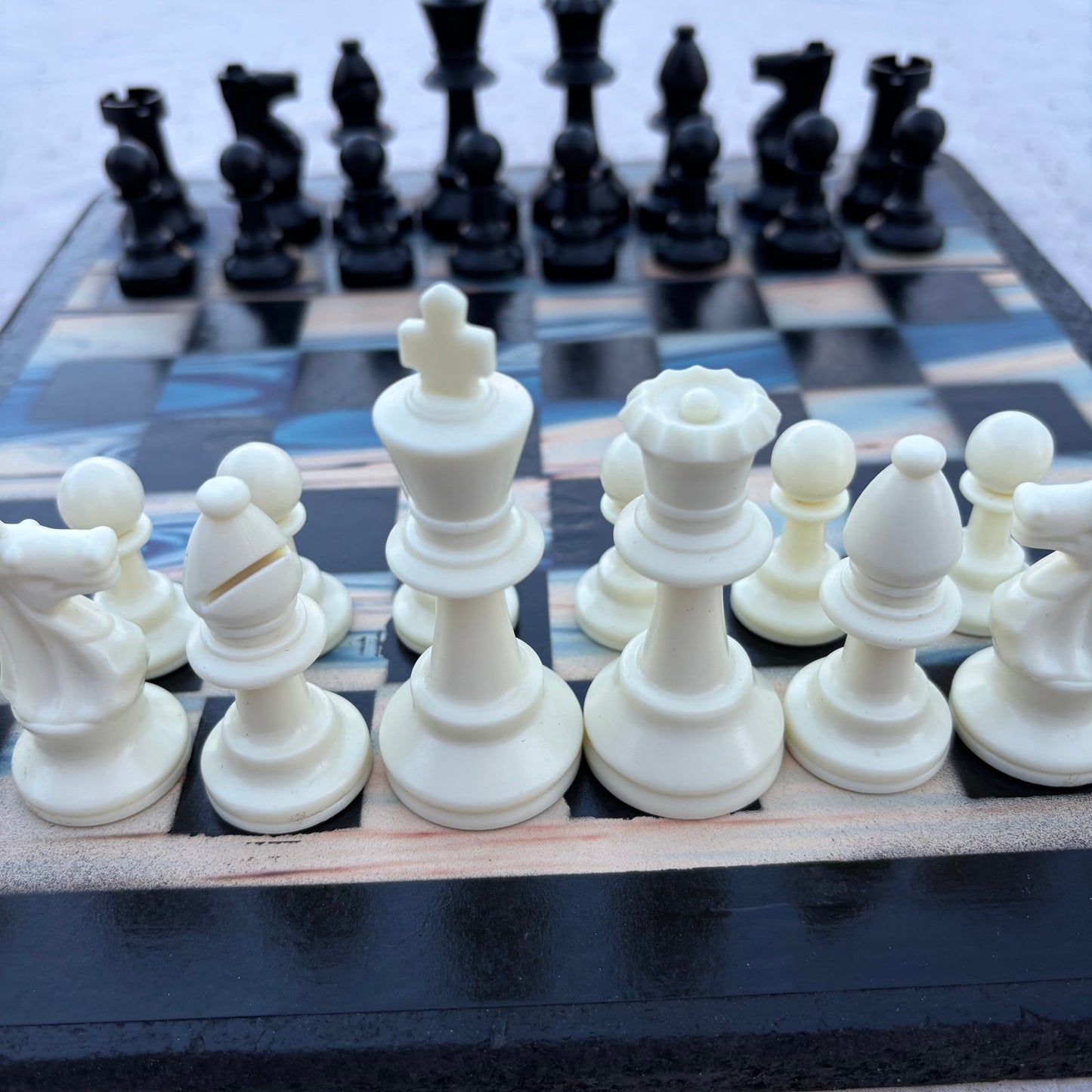 Marble Swirl - Scrapbook Chess Set
