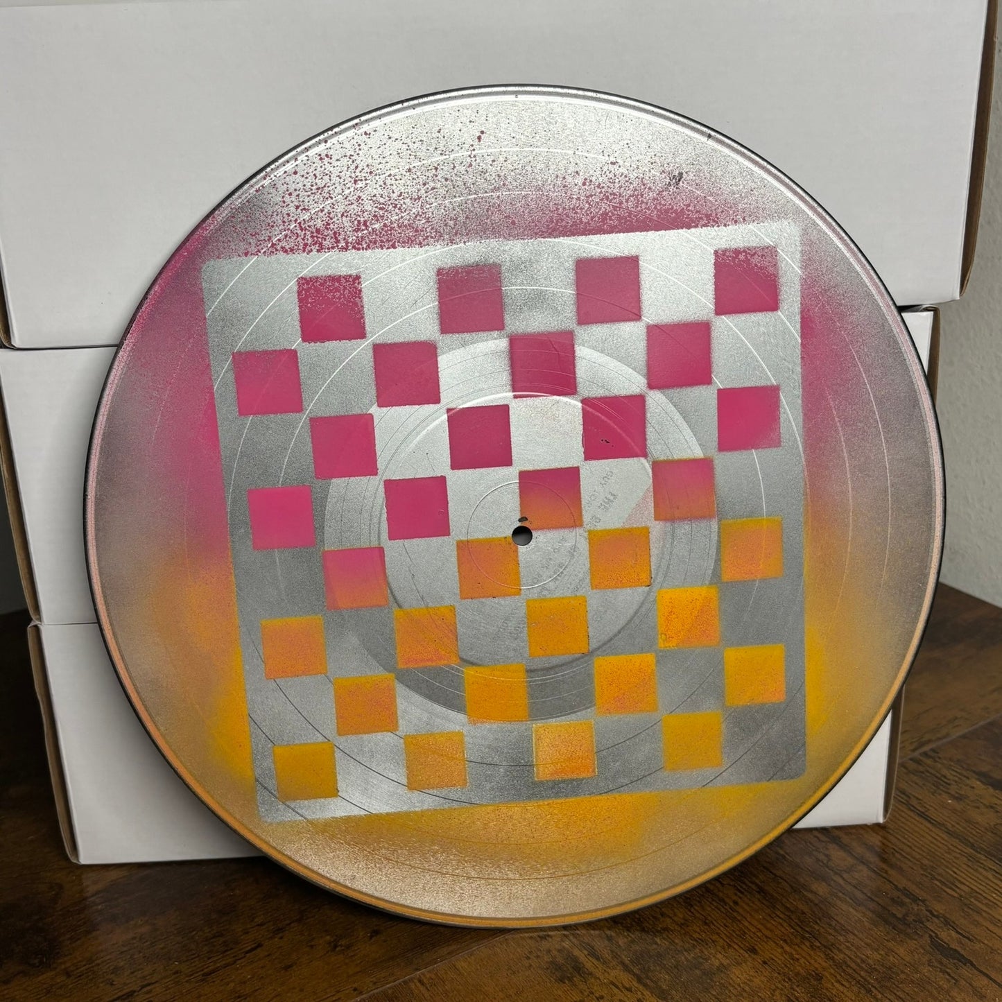 Pink Yellow Chrome - Vinyl Chess Board