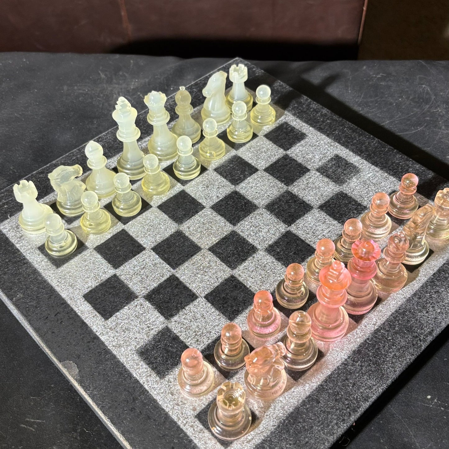 Chrome Pink Shade - Painted Chess Set