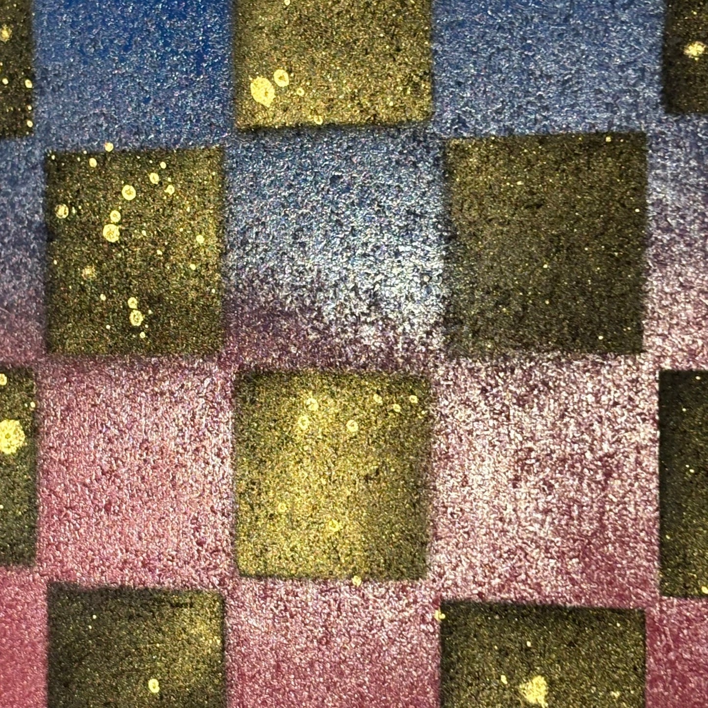 Splattered Golden Pink & Blue - Painted Chess Board
