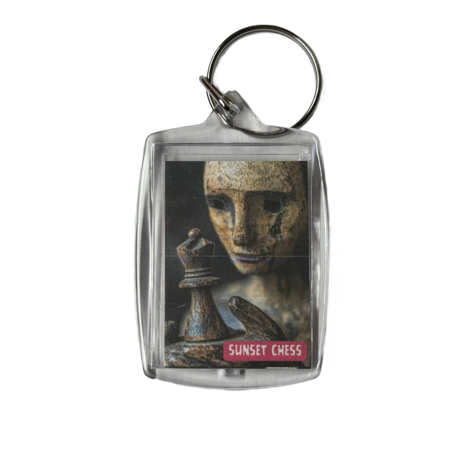 Lost In The Art Of Wood - Sunset Chess Photo Keychain