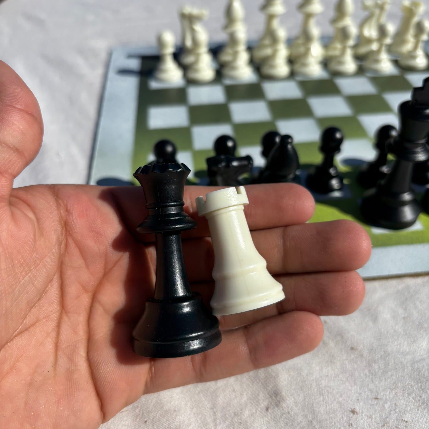 Lime Green Fade - Painted Chess Set