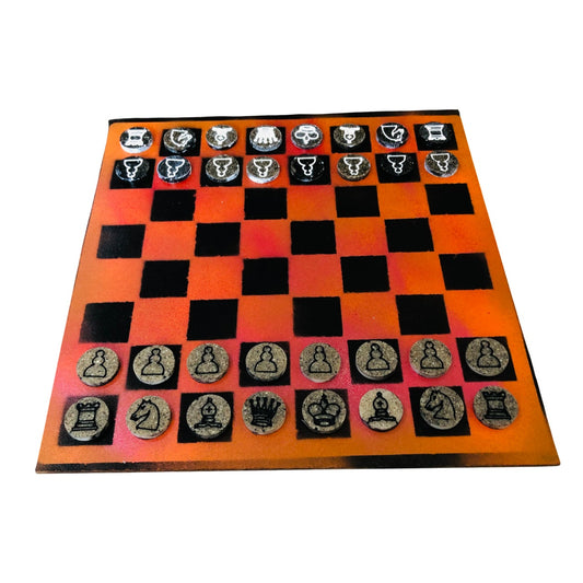 Vintage Orange - Painted Chess Set