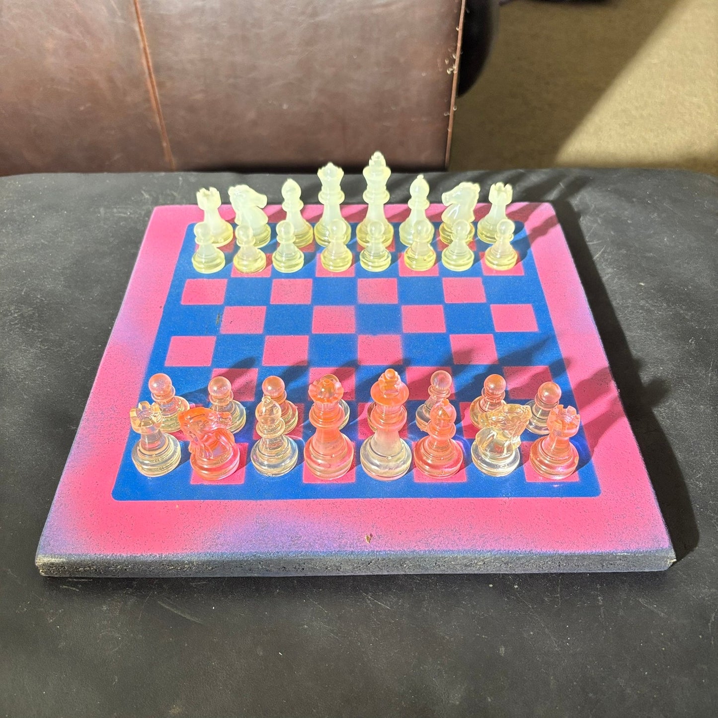 Classic Pink & Blue - Painted Chess Set