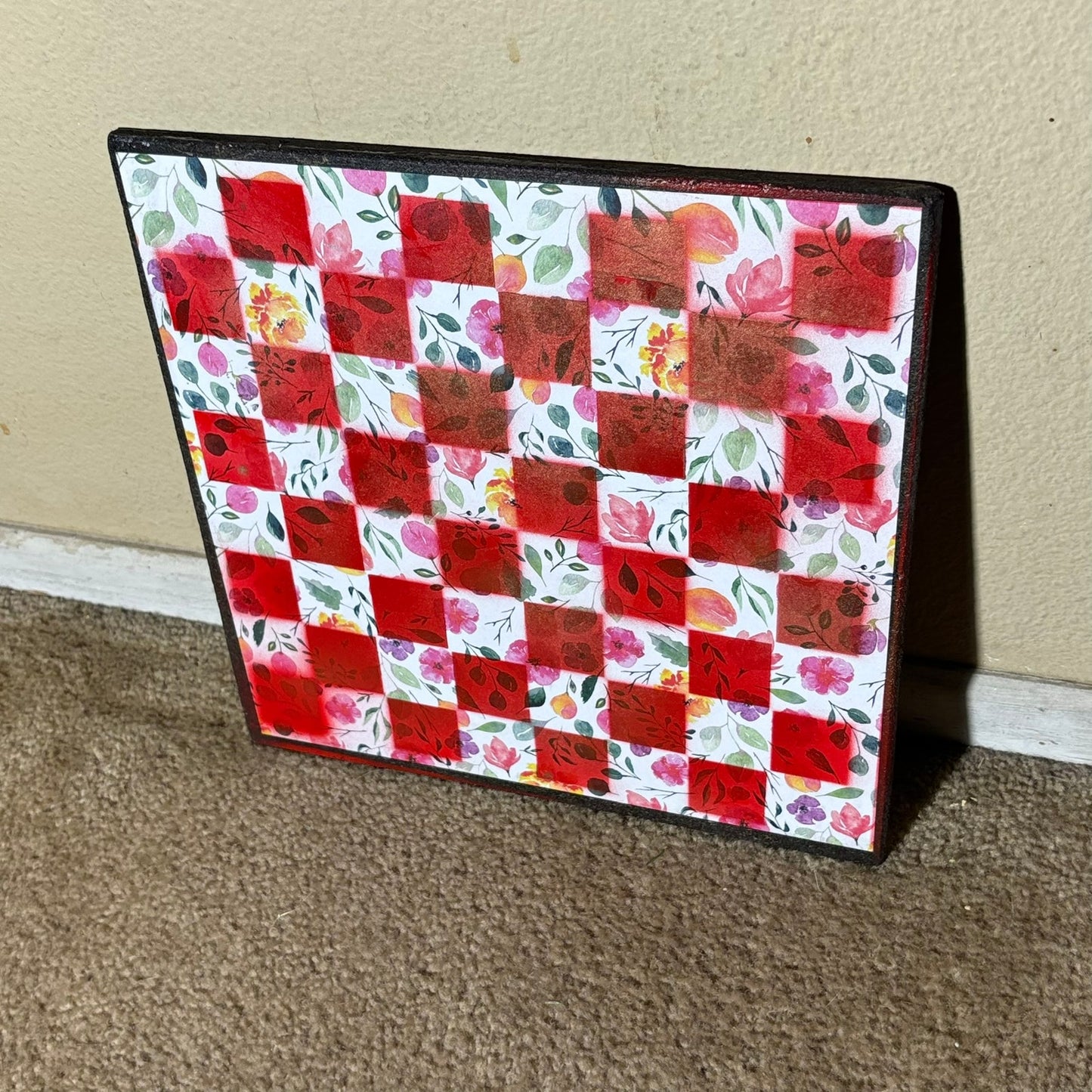 The Red Flower - Scrapbook Chess Board
