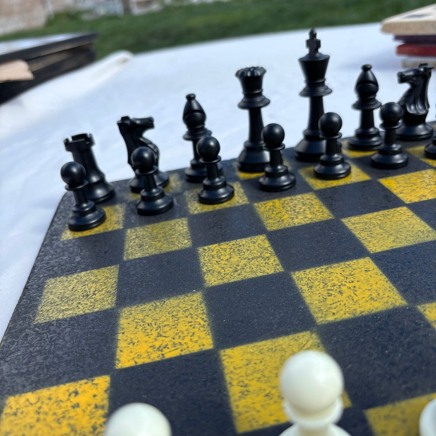Black & Yellow - Painted Chess Set