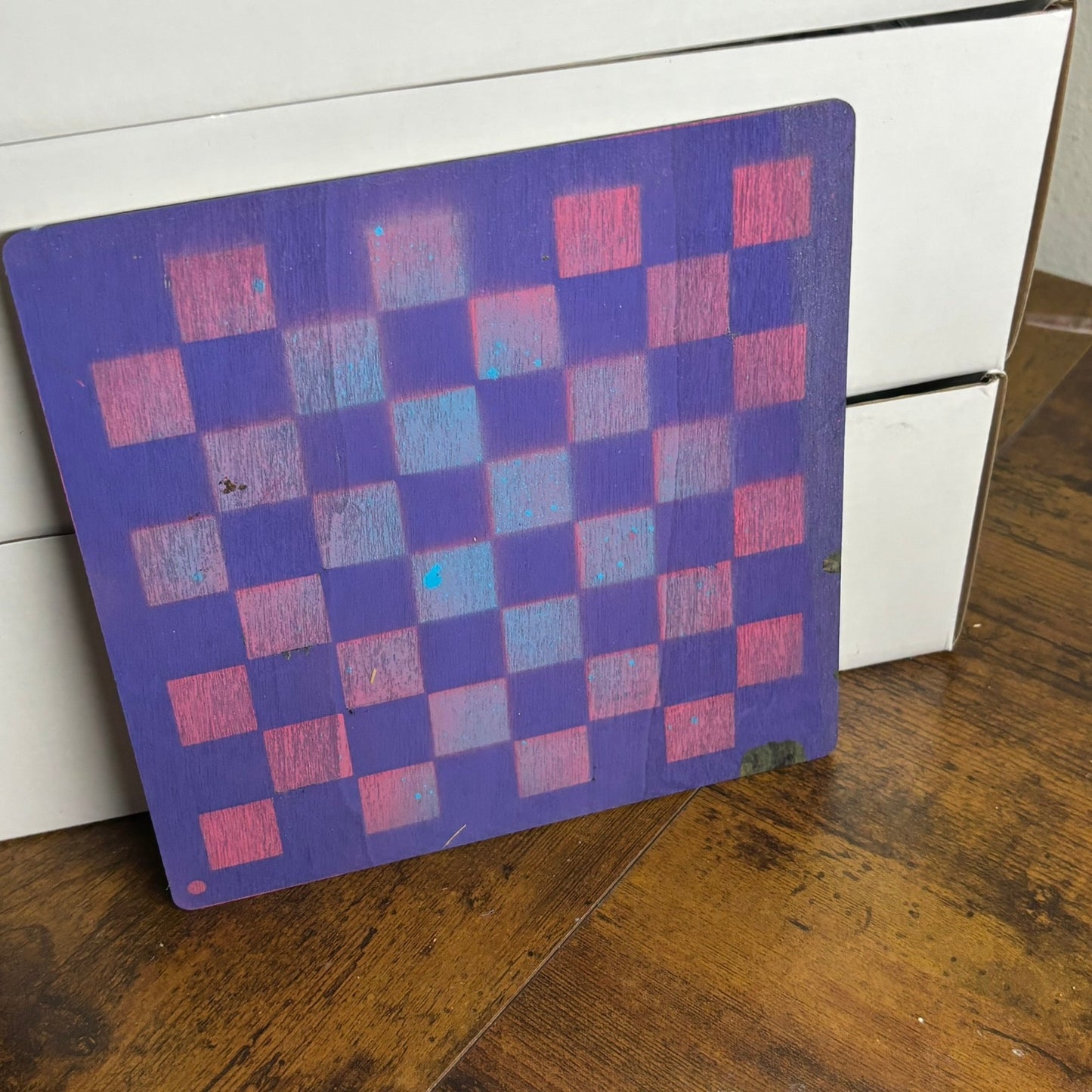Pink Purple Hue - Painted Thin Wooden Chess Board