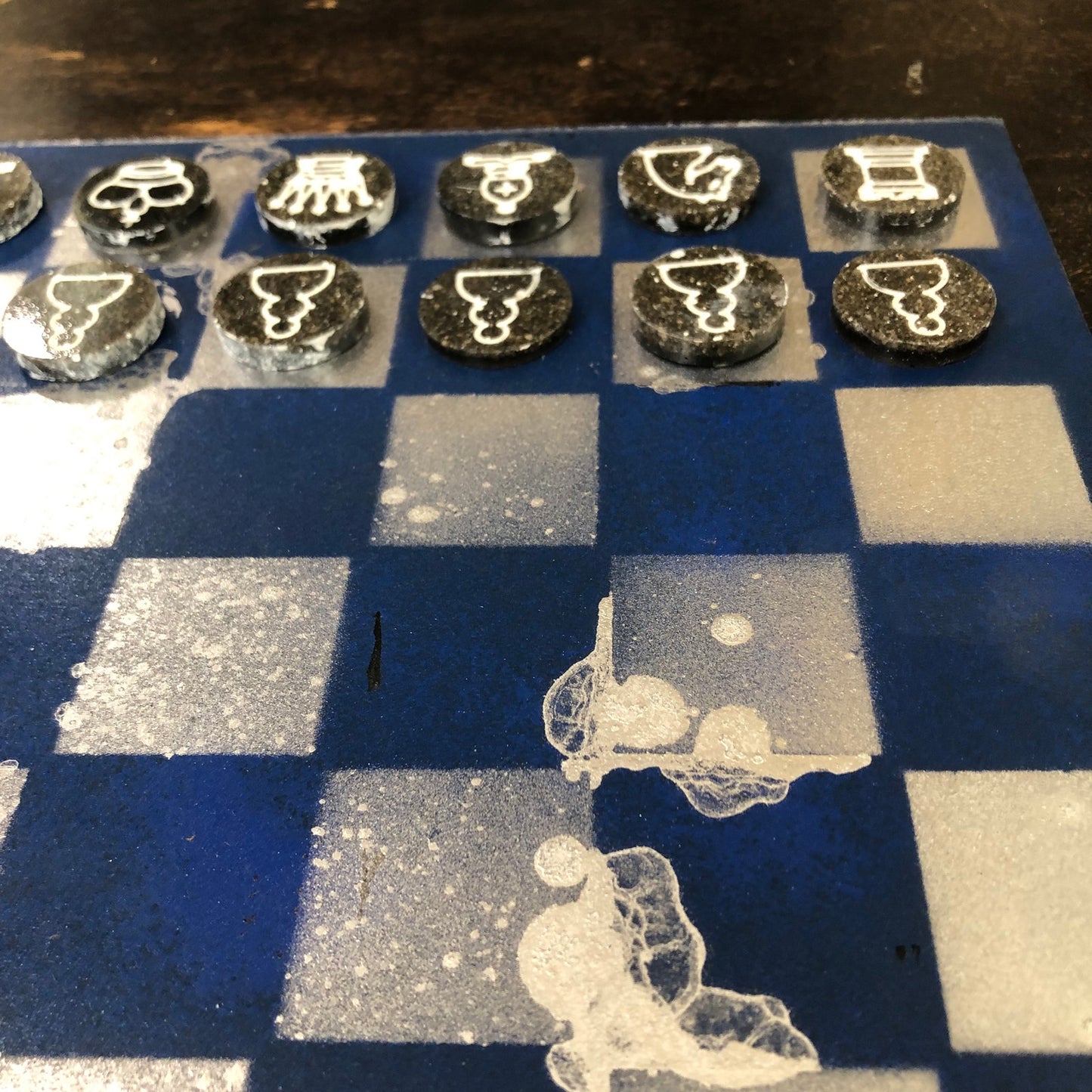 Silver Blue - Painted Chess Set