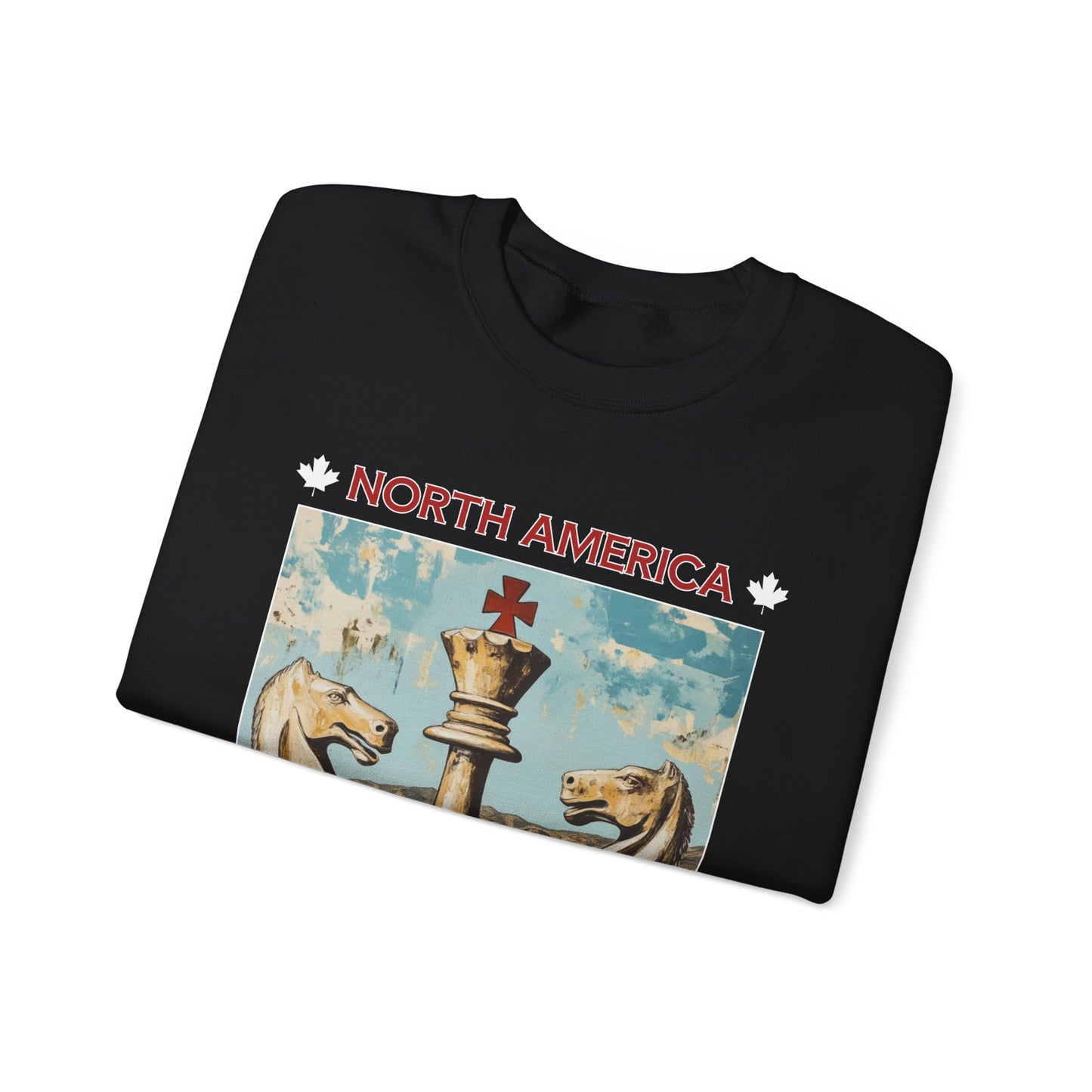 A King & His Knights - Black Chess Crewneck Sweater
