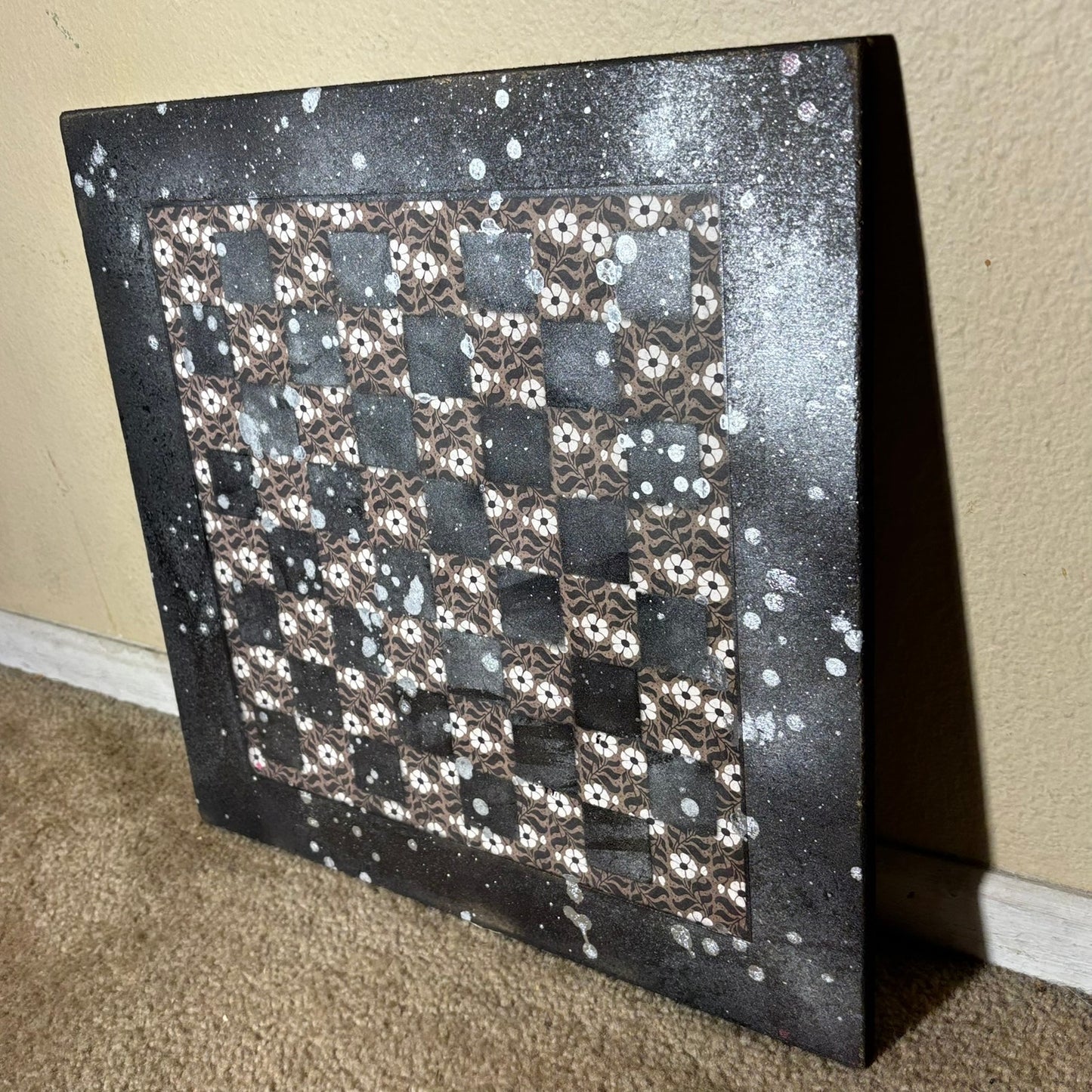 Misty Pattern Chrome Drip - Large Scrapbook Chess Board