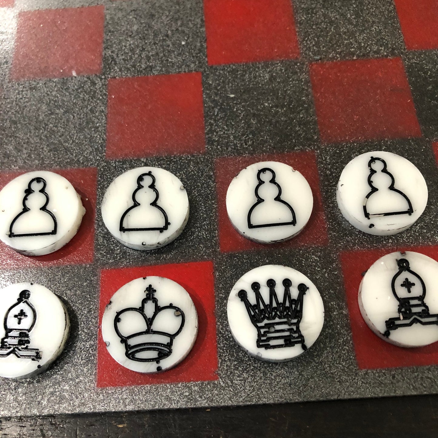 Dystopian Red - Painted Chess Set