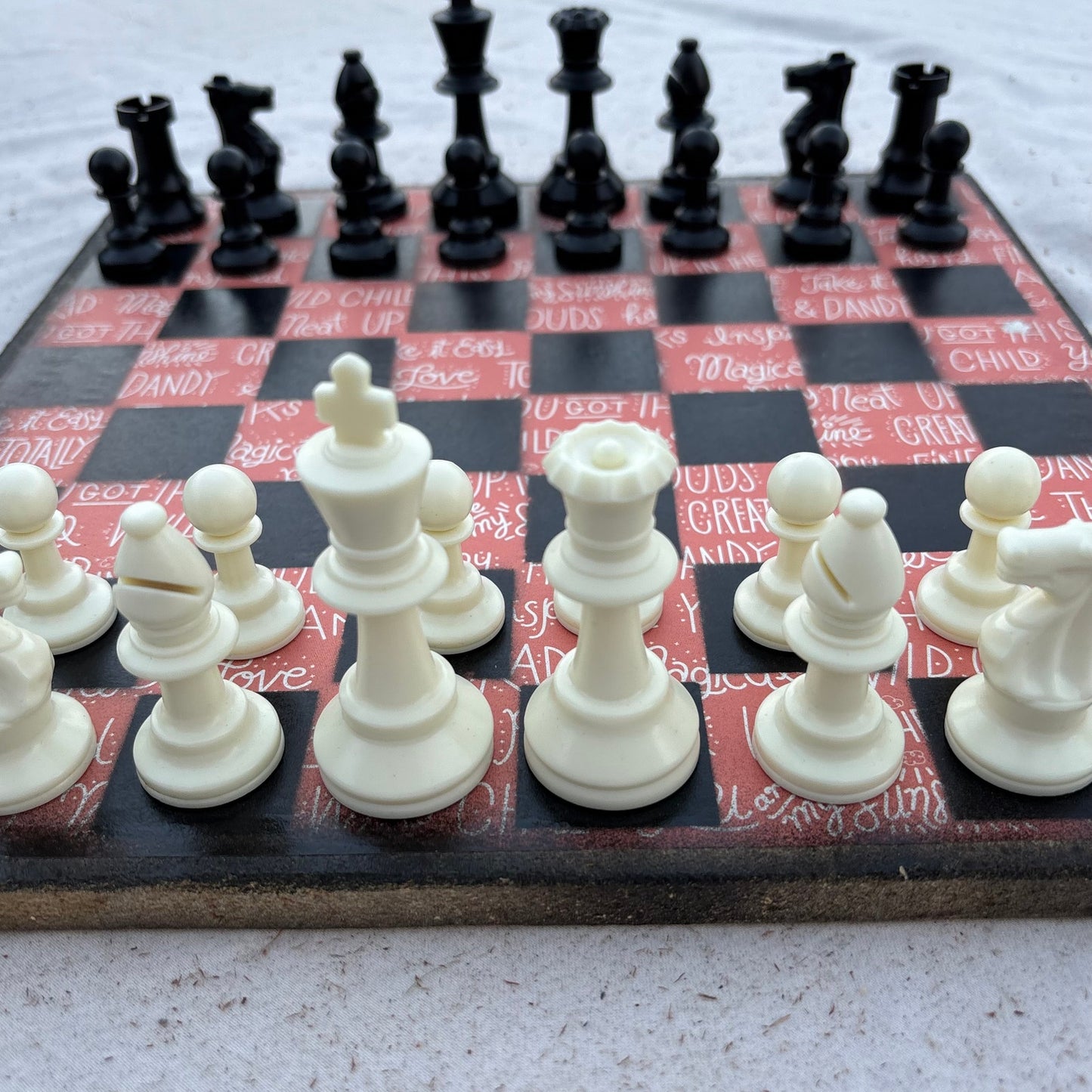 Uplifting Peach Pink - Scrapbook Chess Set