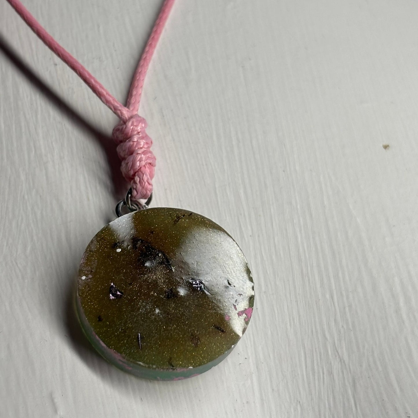 Forest Pink Pawn - Handmade Resin Chess Necklace