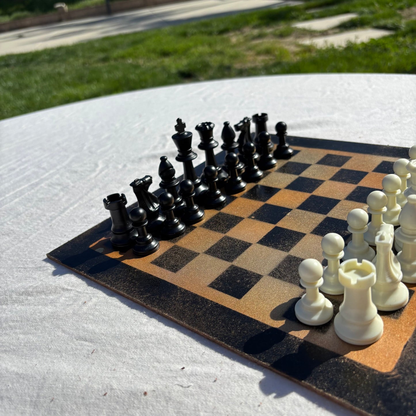 Metallic Orange - Painted Chess Set