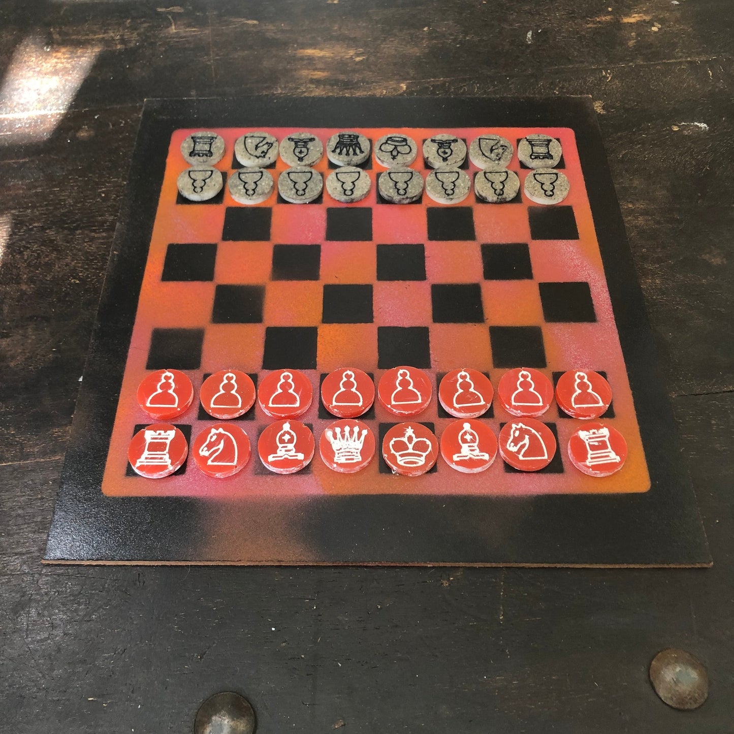 Cool Orange - Painted Chess Set