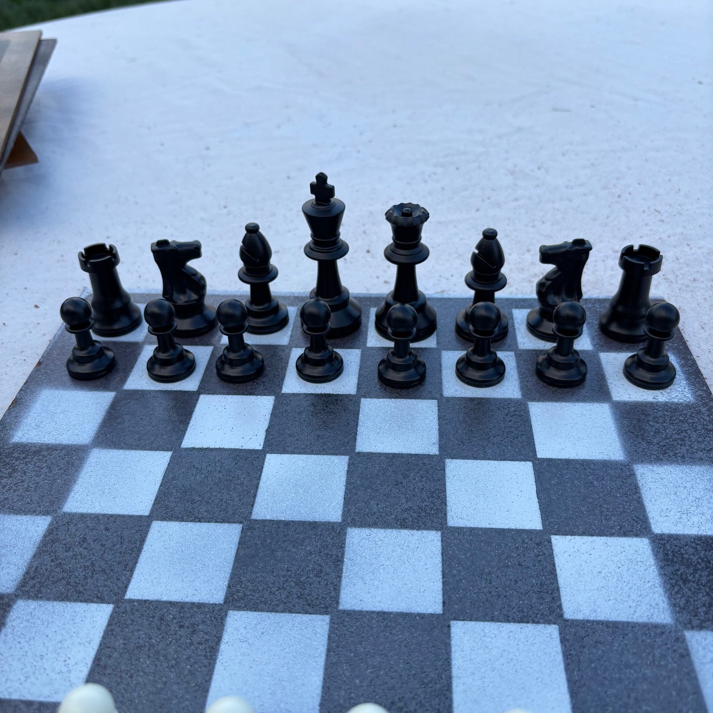 Gray & White - Painted Chess Set