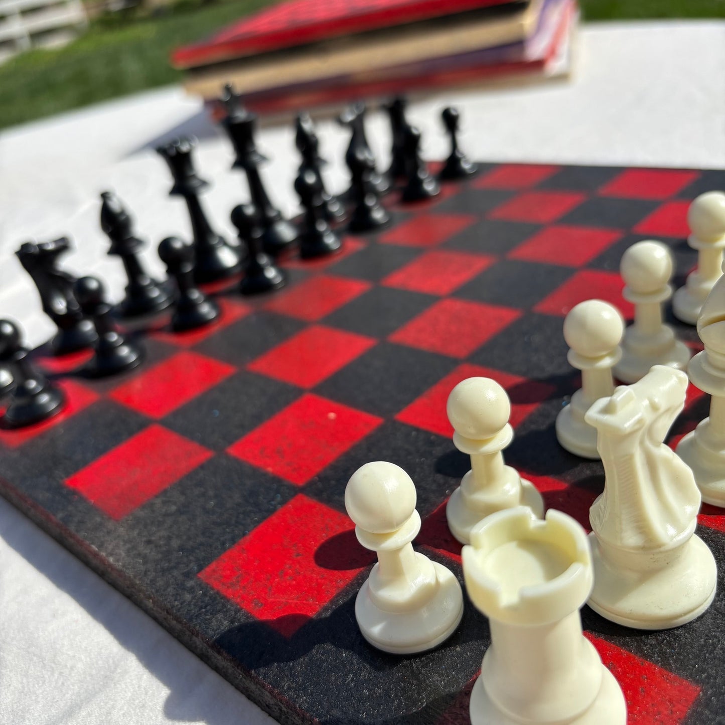 Black & Red - Painted Chess Set