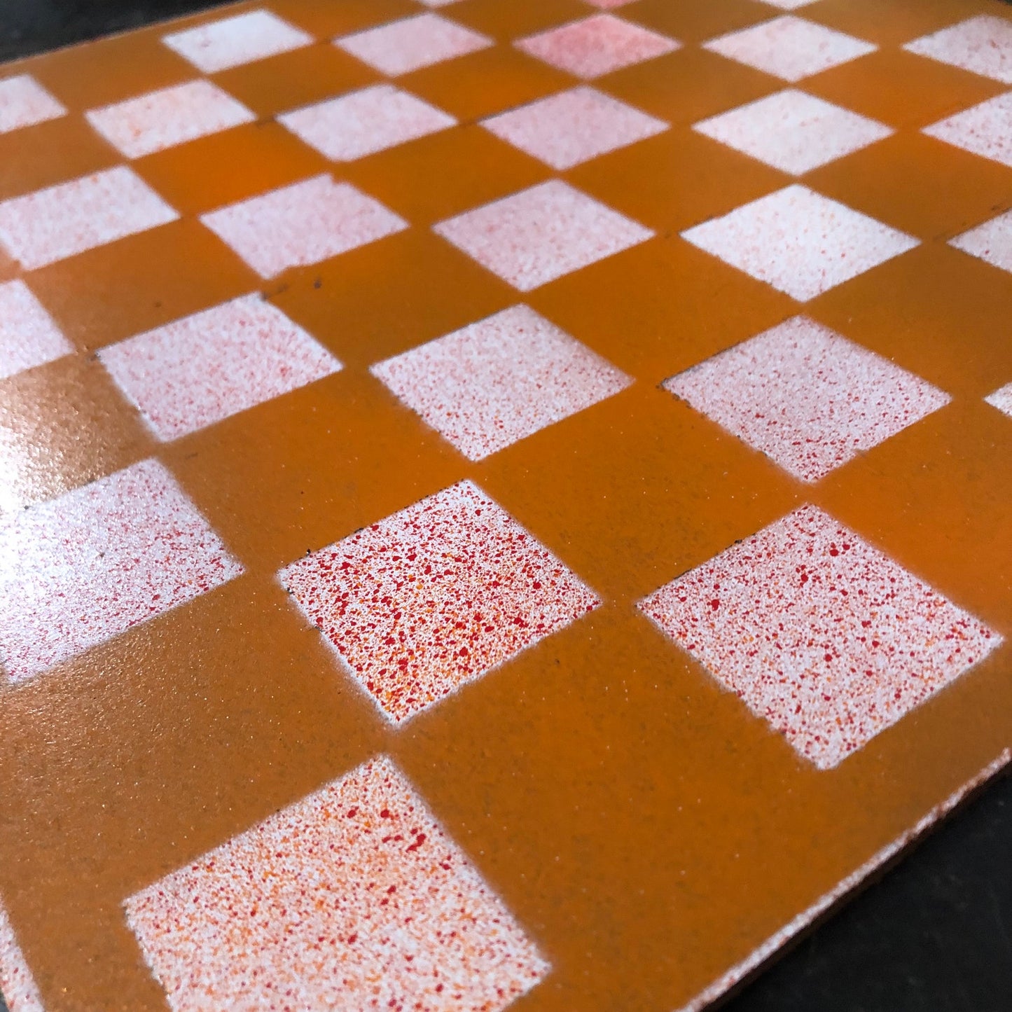 Orange & White - Painted Chess Set